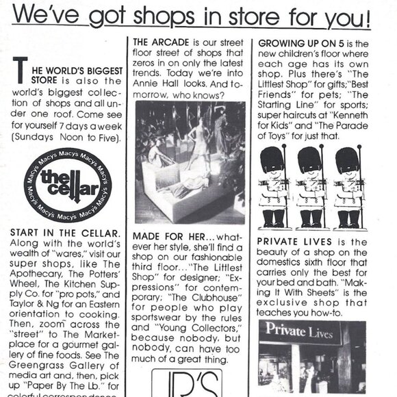 Macys Vintage Advertising Print AD 1970s Store Promotions Descriptions - Picture 2 of 2